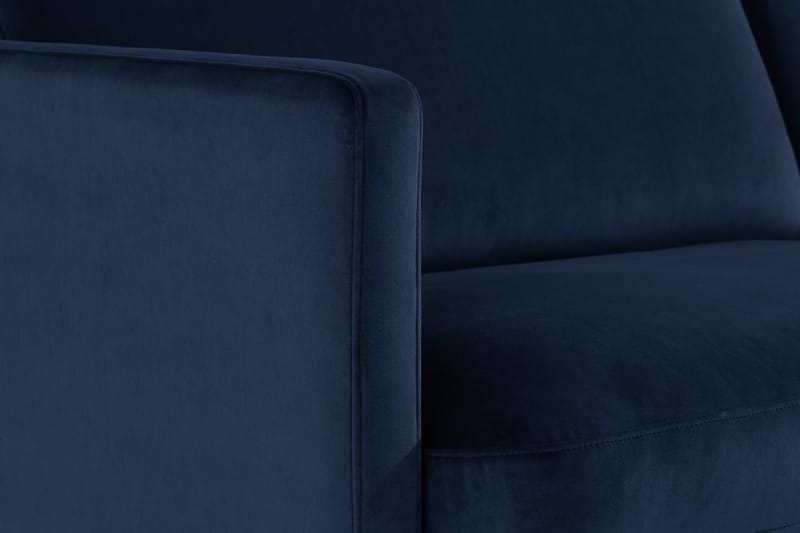 Teodin 2,5-sits Sammetssoffa med Schäslong Vänster - Blå - Möbler - Soffa - Divansoffor & schäslongsoffa