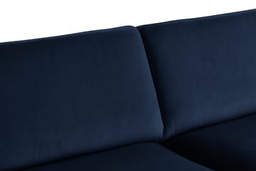 Teodin 2,5-sits Sammetssoffa med Schäslong Vänster - Blå - Möbler - Soffa - Divansoffor & schäslongsoffa
