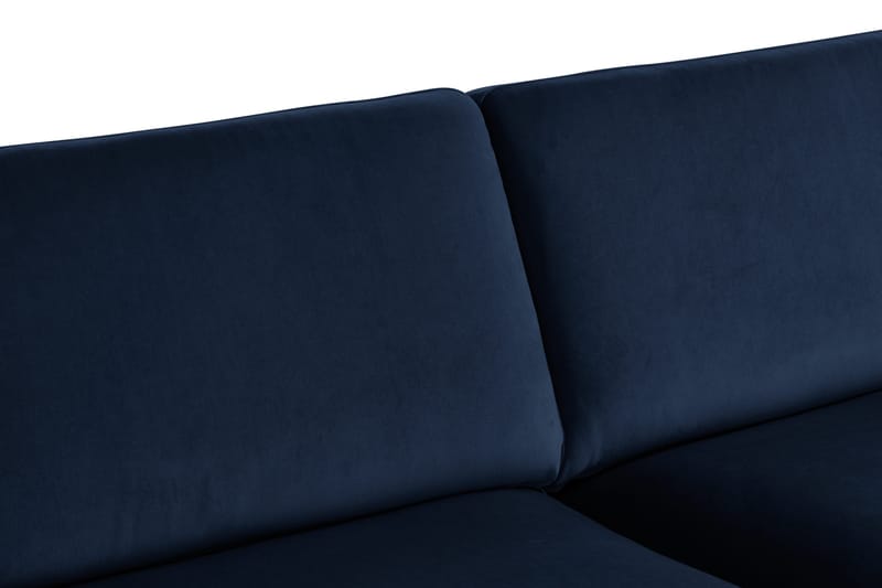 Teodin 2,5-sits Sammetssoffa med Schäslong Vänster - Blå - Möbler - Soffa - Divansoffor & schäslongsoffa