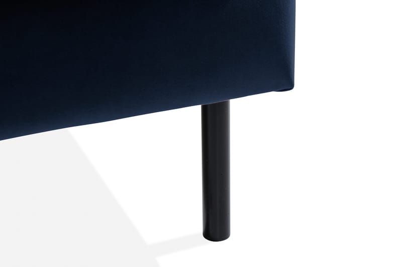 Teodin 2,5-sits Sammetssoffa med Schäslong Vänster - Blå - Möbler - Soffa - Divansoffor & schäslongsoffa