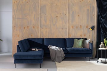 Teodin 2,5-sits Sammetssoffa med Schäslong Vänster - Blå - Möbler - Soffa - Divansoffor & schäslongsoffa