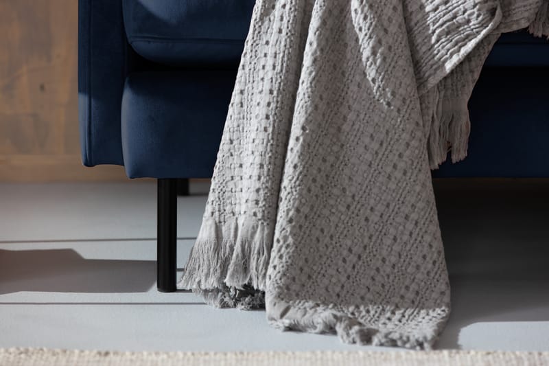 Teodin 2,5-sits Sammetssoffa med Schäslong Vänster - Blå - Möbler - Soffa - Divansoffor & schäslongsoffa