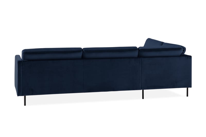 Teodin 2,5-sits Sammetssoffa med Schäslong Vänster - Blå - Möbler - Soffa - Divansoffor & schäslongsoffa