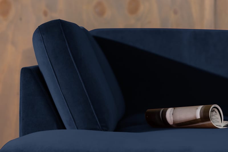 Teodin 2,5-sits Sammetssoffa med Schäslong Vänster - Blå - Möbler - Soffa - Divansoffor & schäslongsoffa