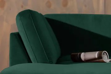 Teodin 2,5-sits Sammetssoffa med Schäslong Vänster - Grön - Möbler - Soffa - Divansoffor & schäslongsoffa