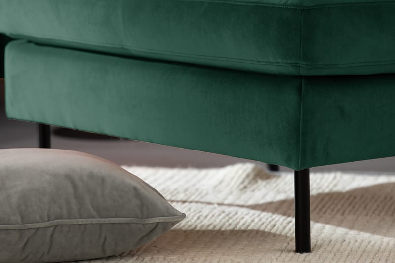 Teodin 2,5-sits Sammetssoffa med Schäslong Vänster - Grön - Möbler - Soffa - Divansoffor & schäslongsoffa