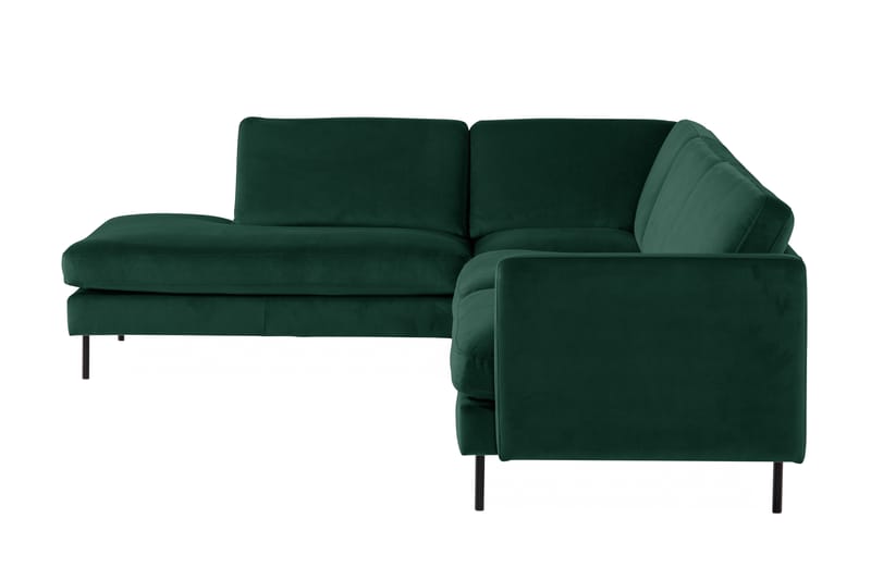 Teodin 2,5-sits Sammetssoffa med Schäslong Vänster - Grön - Möbler - Soffa - Divansoffor & schäslongsoffa
