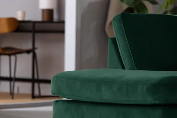 Teodin 2,5-sits Sammetssoffa med Schäslong Vänster - Grön - Möbler - Soffa - Divansoffor & schäslongsoffa