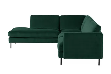 Teodin 2,5-sits Sammetssoffa med Schäslong Vänster - Grön - Möbler - Soffa - Divansoffor & schäslongsoffa