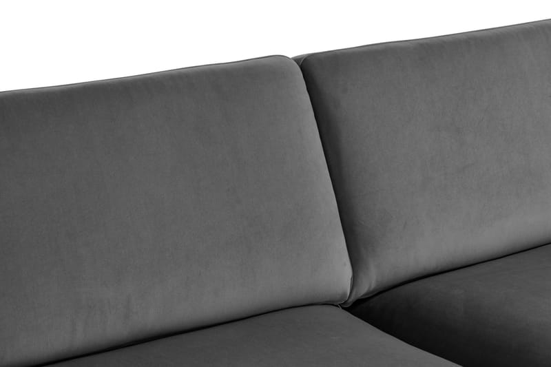 Teodin 2,5-sits Sammetssoffa med Schäslong Vänster - Ljusgrå - Möbler - Soffa - Divansoffor & schäslongsoffa