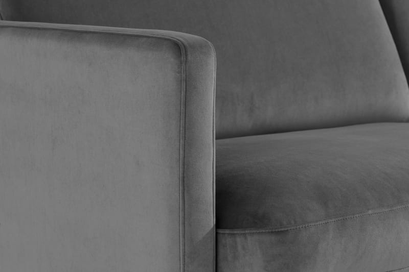 Teodin 2,5-sits Sammetssoffa med Schäslong Vänster - Ljusgrå - Möbler - Soffa - Divansoffor & schäslongsoffa
