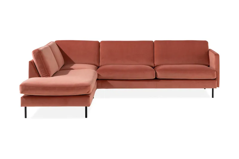 Teodin 2,5-sits Sammetssoffa med Schäslong Vänster - Rosa - Möbler - Soffa - Divansoffor & schäslongsoffa