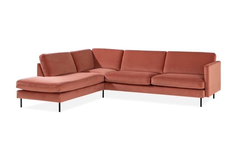 Teodin 2,5-sits Sammetssoffa med Schäslong Vänster - Rosa - Divansoffor & schäslongsoffa - Sammetssoffa - 2 sits soffa med divan