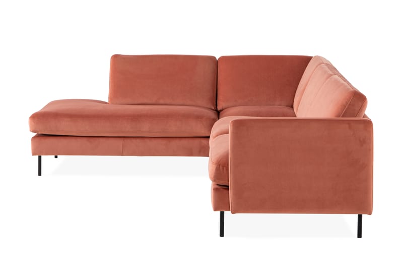 Teodin 2,5-sits Sammetssoffa med Schäslong Vänster - Rosa - Divansoffor & schäslongsoffa - Sammetssoffa - 2 sits soffa med divan