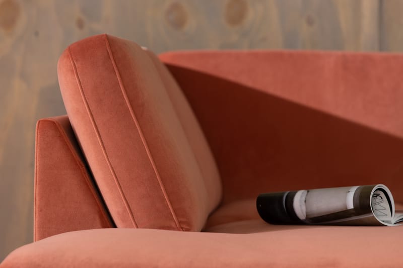 Teodin 2,5-sits Sammetssoffa med Schäslong Vänster - Rosa - Möbler - Soffa - Divansoffor & schäslongsoffa