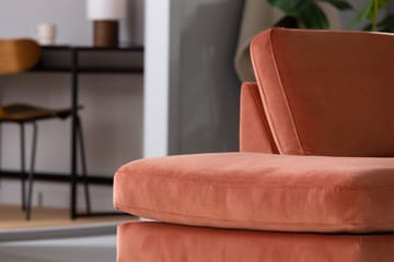 Teodin 2,5-sits Sammetssoffa med Schäslong Vänster - Rosa - Möbler - Soffa - Divansoffor & schäslongsoffa