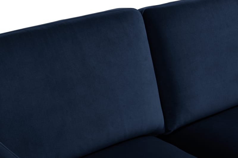 Teodin Sammetssoffa 2-sits med Divan Höger - Blå - Möbler - Soffa - Divansoffor & schäslongsoffa