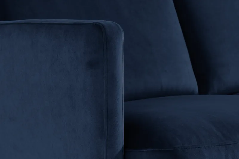 Teodin Sammetssoffa 2-sits med Divan Höger - Blå - Möbler - Soffa - Divansoffor & schäslongsoffa