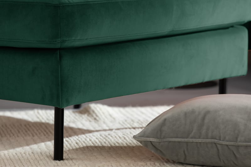 Teodin Sammetssoffa 2-sits med Divan Höger - Grön - Möbler - Soffa - Divansoffor & schäslongsoffa