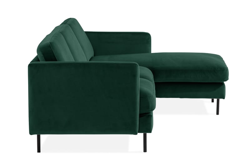 Teodin Sammetssoffa 2-sits med Divan Höger - Grön - Möbler - Soffa - Divansoffor & schäslongsoffa