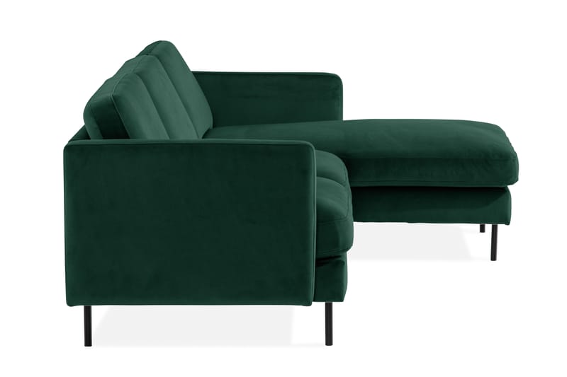 Teodin Sammetssoffa 2-sits med Divan Höger - Grön - Divansoffor & schäslongsoffa - Sammetssoffa - 2 sits soffa med divan