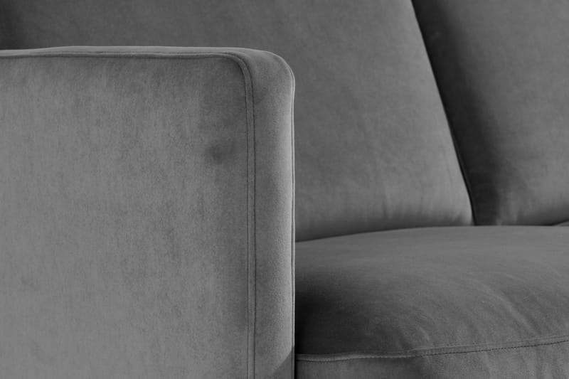 Teodin Sammetssoffa 2-sits med Divan Höger - Ljusgrå - Möbler - Soffa - Divansoffor & schäslongsoffa