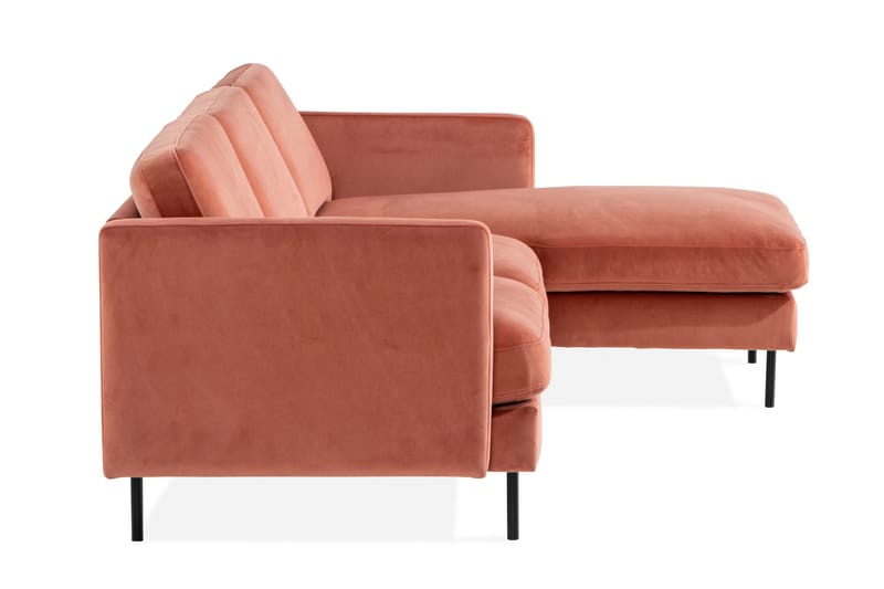 Teodin Sammetssoffa 2-sits med Divan Höger - Rosa - Möbler - Soffa - Divansoffor & schäslongsoffa