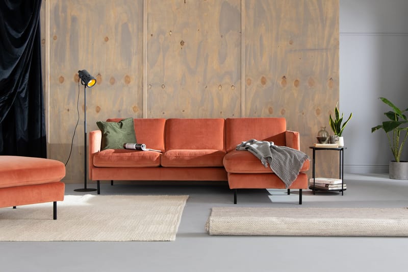 Teodin Sammetssoffa 2-sits med Divan Höger - Rosa - Möbler - Soffa - Divansoffor & schäslongsoffa