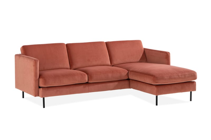 Teodin Sammetssoffa 2-sits med Divan Höger - Rosa - Möbler - Soffa - Divansoffor & schäslongsoffa