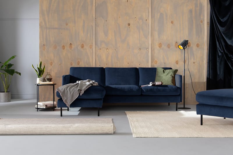 Teodin Sammetssoffa 2-sits med Divan Vänster - Blå - Möbler - Soffa - Divansoffor & schäslongsoffa