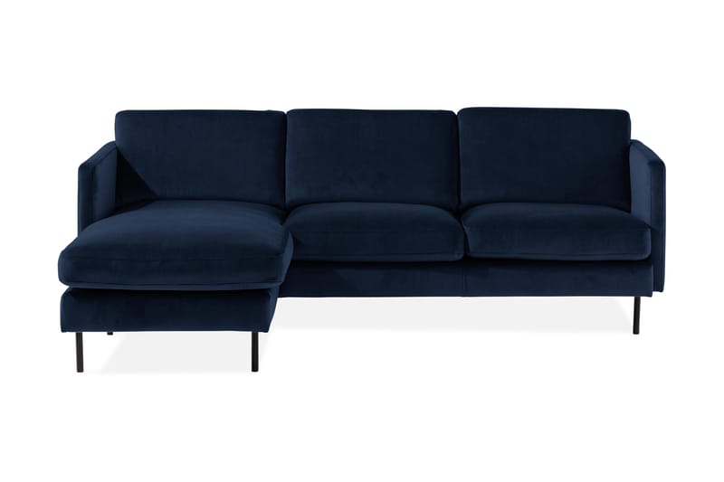 Teodin Sammetssoffa 2-sits med Divan Vänster - Blå - Divansoffor & schäslongsoffa - Sammetssoffa - 2 sits soffa med divan