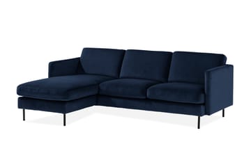 Teodin Sammetssoffa 2-sits med Divan Vänster - Blå - Möbler - Soffa - Divansoffor & schäslongsoffa