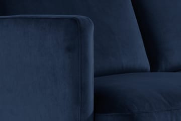 Teodin Sammetssoffa 2-sits med Divan Vänster - Blå - Möbler - Soffa - Divansoffor & schäslongsoffa