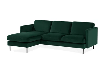 Teodin Sammetssoffa 2-sits med Divan Vänster - Grön - Möbler - Soffa - Divansoffor & schäslongsoffa
