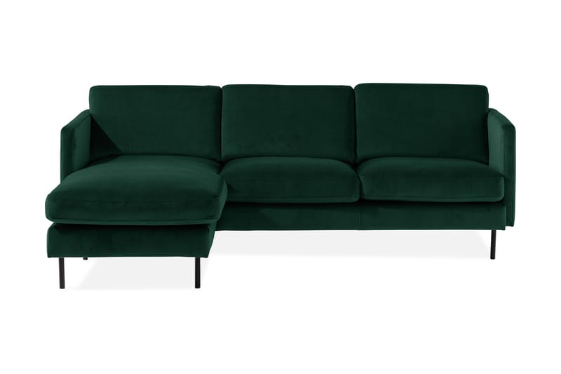 Teodin Sammetssoffa 2-sits med Divan Vänster - Grön - Divansoffor & schäslongsoffa - Sammetssoffa - 2 sits soffa med divan