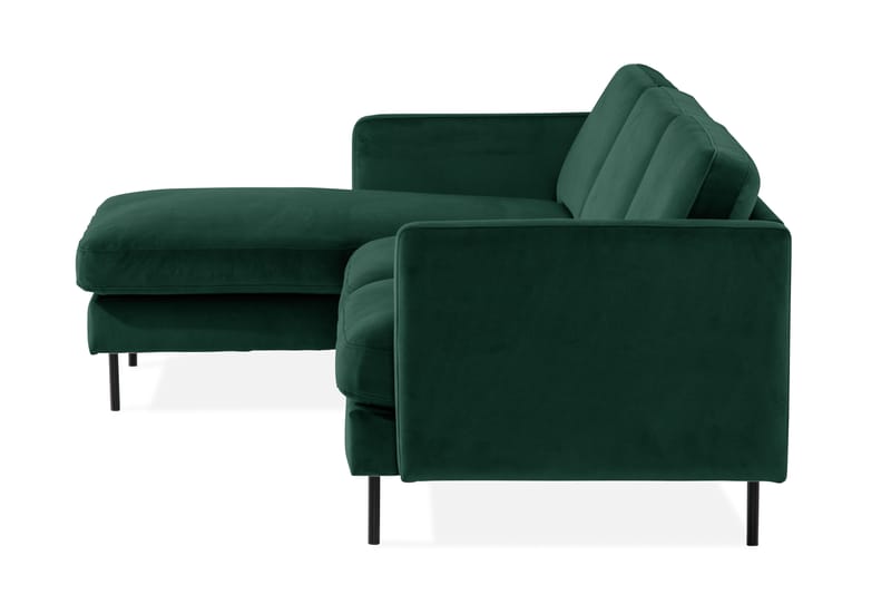 Teodin Sammetssoffa 2-sits med Divan Vänster - Grön - Divansoffor & schäslongsoffa - Sammetssoffa - 2 sits soffa med divan
