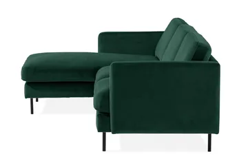 Teodin Sammetssoffa 2-sits med Divan Vänster - Grön - Möbler - Soffa - Divansoffor & schäslongsoffa