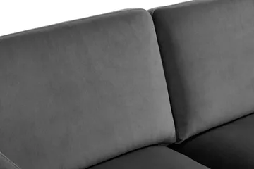 Teodin Sammetssoffa 2-sits med Divan Vänster - Ljusgrå - Möbler - Soffa - Divansoffor & schäslongsoffa