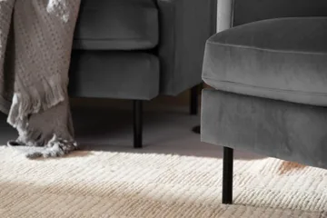 Teodin Sammetssoffa 2-sits med Divan Vänster - Ljusgrå - Möbler - Soffa - Divansoffor & schäslongsoffa