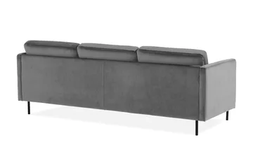 Teodin Sammetssoffa 2-sits med Divan Vänster - Ljusgrå - Möbler - Soffa - Divansoffor & schäslongsoffa