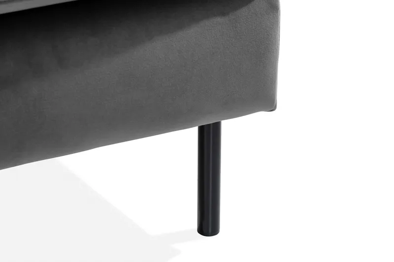 Teodin Sammetssoffa 2-sits med Divan Vänster - Ljusgrå - Möbler - Soffa - Divansoffor & schäslongsoffa