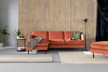Teodin Sammetssoffa 2-sits med Divan Vänster - Rosa - Möbler - Soffa - Divansoffor & schäslongsoffa