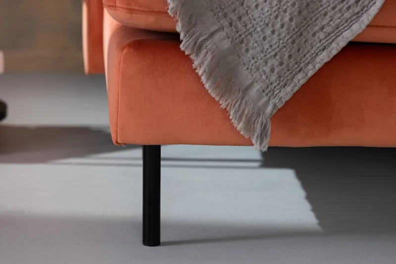 Teodin Sammetssoffa 2-sits med Divan Vänster - Rosa - Möbler - Soffa - Divansoffor & schäslongsoffa