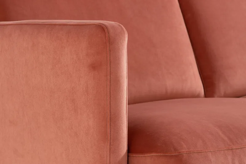 Teodin Sammetssoffa 2-sits med Divan Vänster - Rosa - Möbler - Soffa - Divansoffor & schäslongsoffa