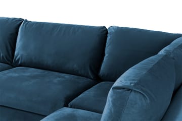 Trend 4-sits Högervänd L-formad Schäslongsoffa i Sammet - Blå - Möbler - Soffa - Divansoffor & schäslongsoffa