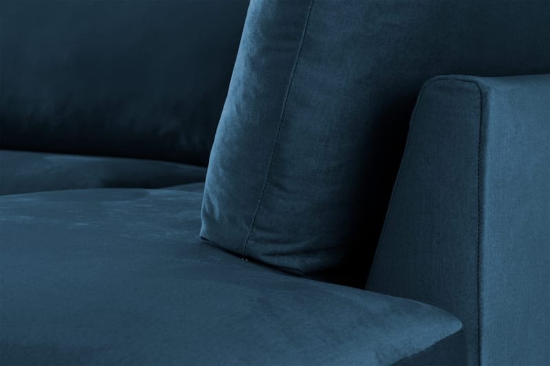 Trend 4-sits Högervänd L-formad Schäslongsoffa i Sammet - Blå - Möbler - Soffa - Divansoffor & schäslongsoffa