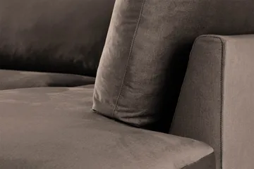 Trend 4-sits Högervänd L-formad Schäslongsoffa i Sammet - Brun - Möbler - Soffa - Divansoffor & schäslongsoffa