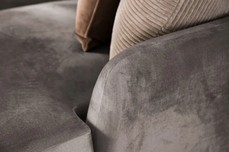 Trend 4-sits Högervänd L-formad Schäslongsoffa i Sammet - Brun - Möbler - Soffa - Divansoffor & schäslongsoffa