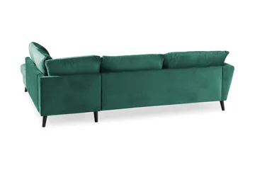 Trend 4-sits Högervänd L-formad Schäslongsoffa i Sammet - Grön - Möbler - Soffa - Divansoffor & schäslongsoffa