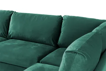 Trend 4-sits Högervänd L-formad Schäslongsoffa i Sammet - Grön - Möbler - Soffa - Divansoffor & schäslongsoffa